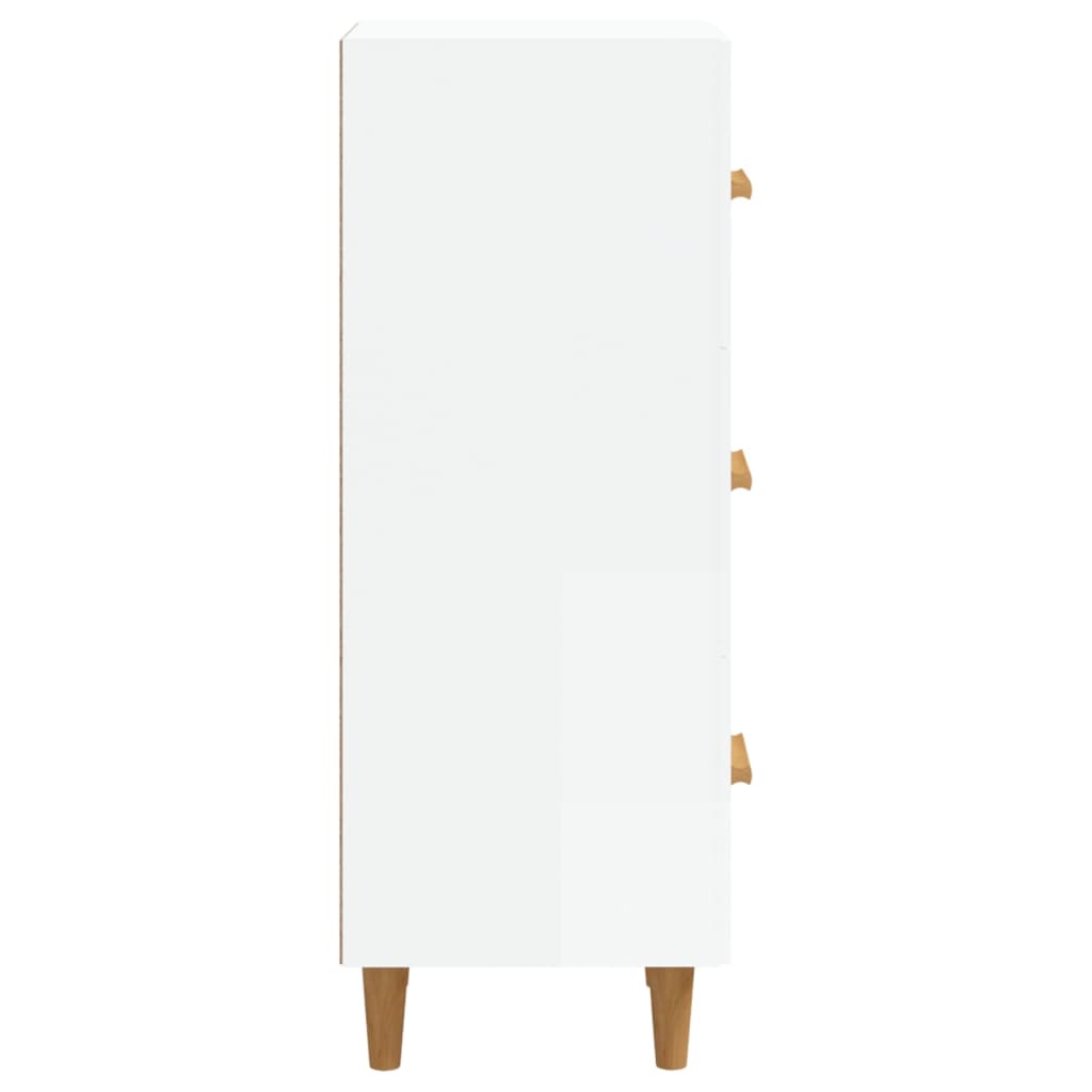 Credenza Bianco Lucido 34,5x34x90 cm in Legno Multistrato - homemem39