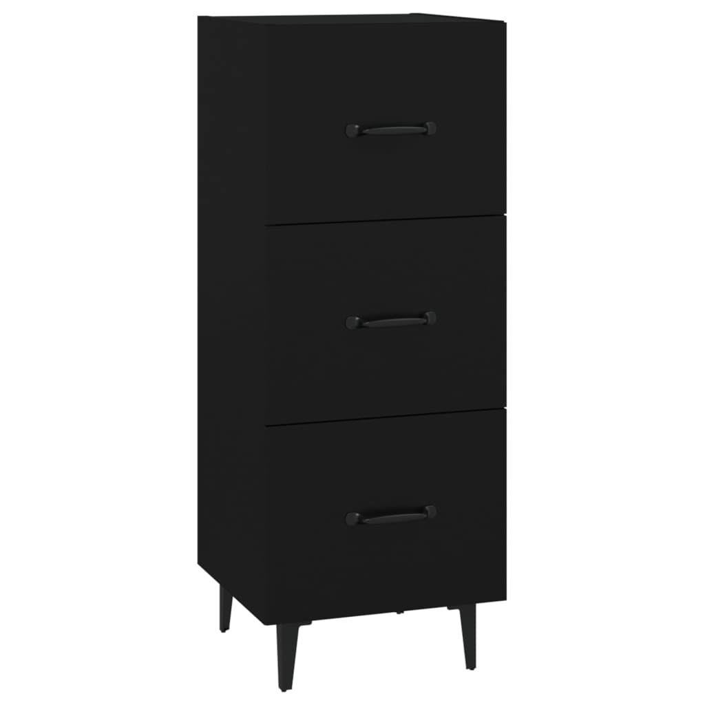 Credenza Nero 34,5x34x90 cm in Legno Multistrato - homemem39