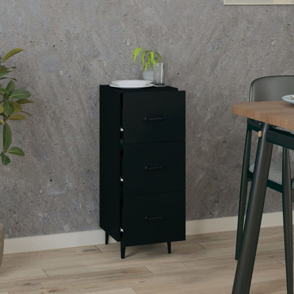 Credenza Nero 34,5x34x90 cm in Legno Multistrato - homemem39