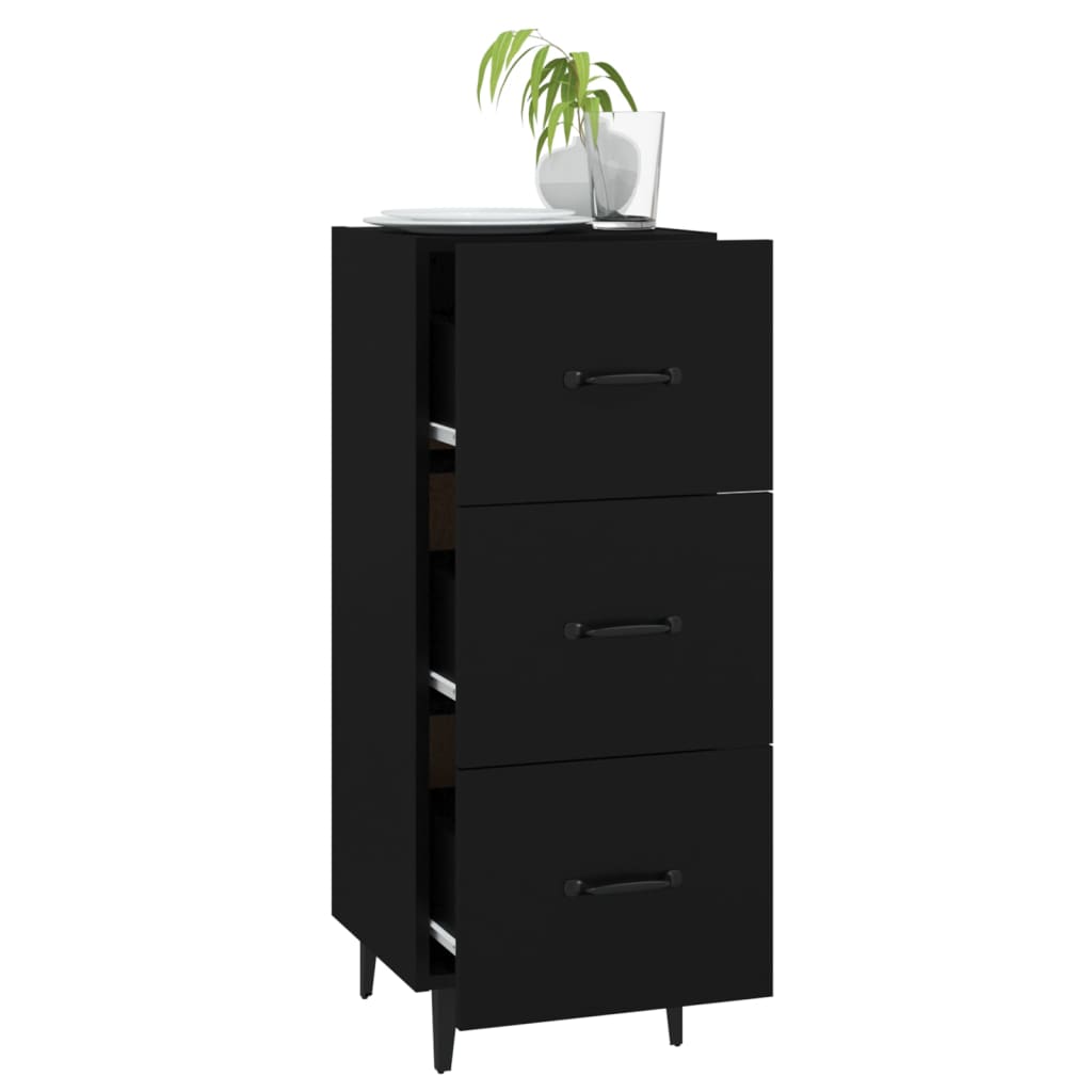 Credenza Nero 34,5x34x90 cm in Legno Multistrato - homemem39