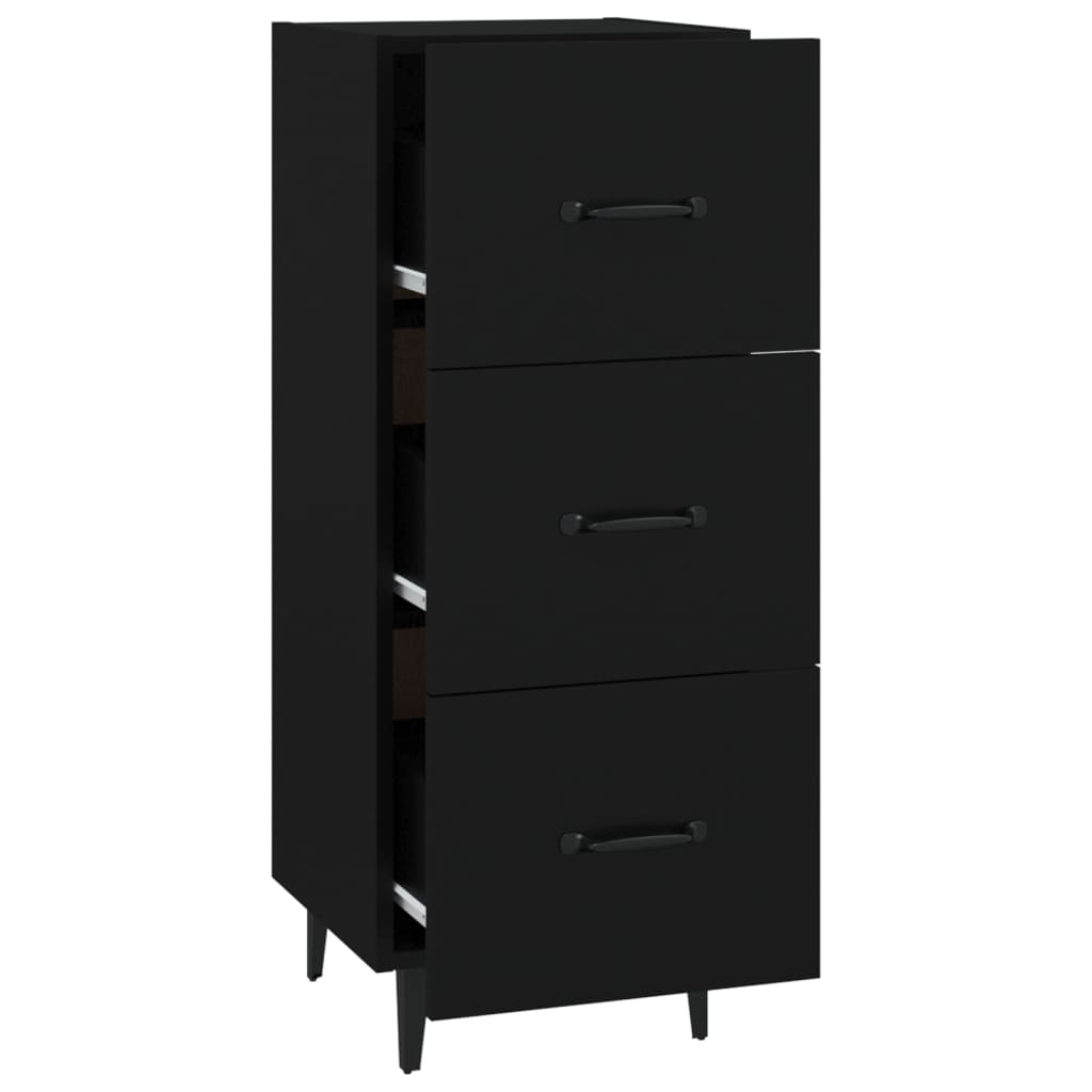 Credenza Nero 34,5x34x90 cm in Legno Multistrato - homemem39