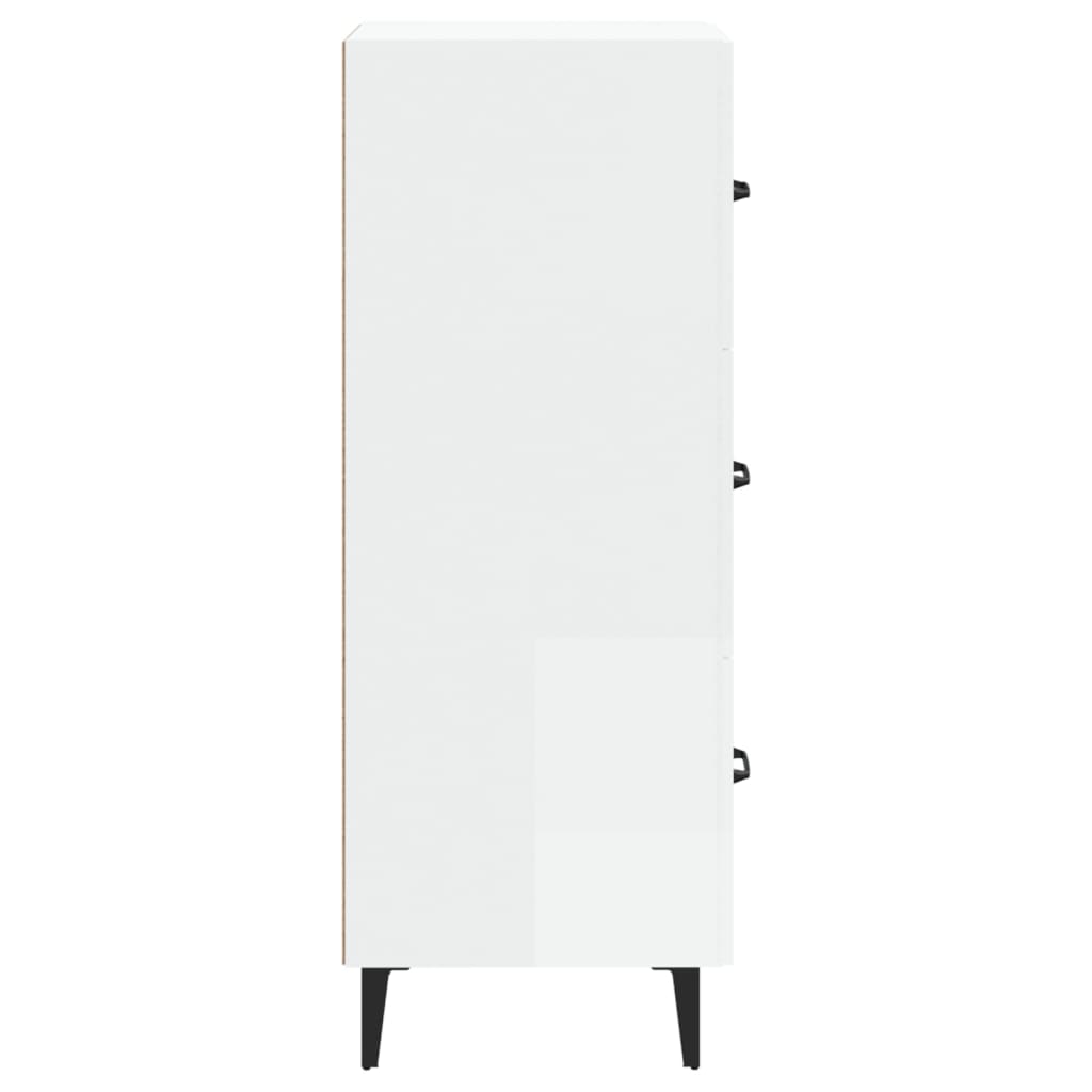 Credenza Bianco Lucido 34,5x34x90 cm in Legno Multistrato - homemem39