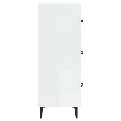 Credenza Bianco Lucido 34,5x34x90 cm in Legno Multistrato - homemem39