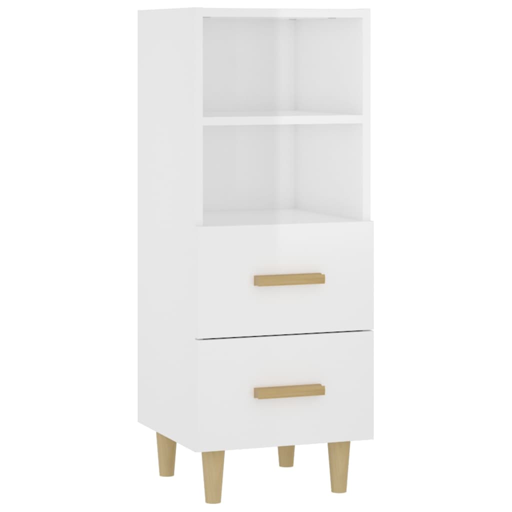 Credenza 34,5x34x90 cm in Legno Multistrato Bianco Lucido - homemem39