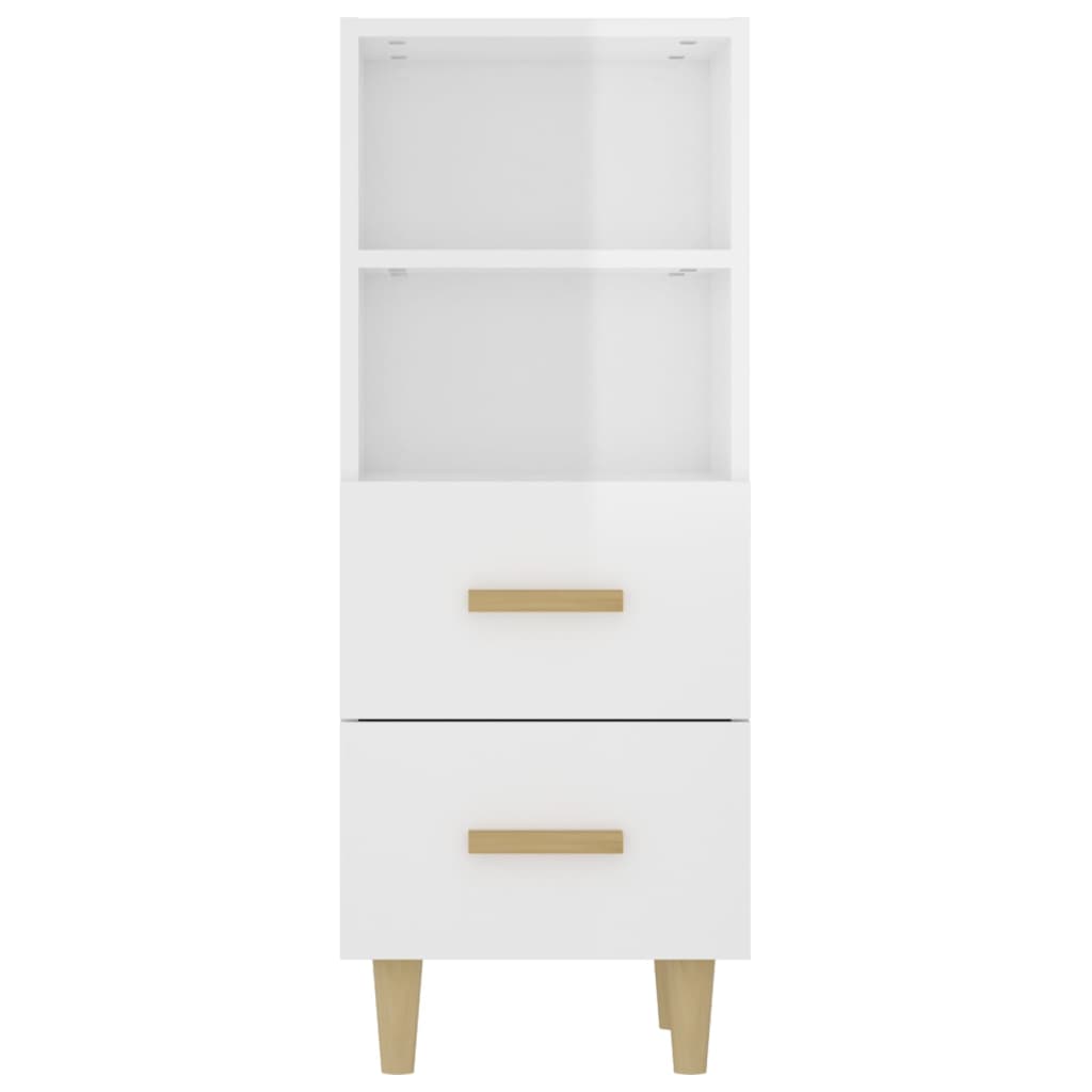 Credenza 34,5x34x90 cm in Legno Multistrato Bianco Lucido - homemem39