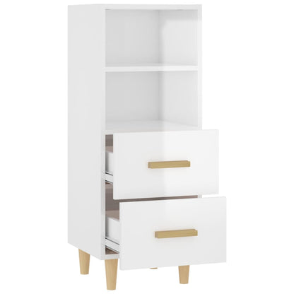 Credenza 34,5x34x90 cm in Legno Multistrato Bianco Lucido - homemem39