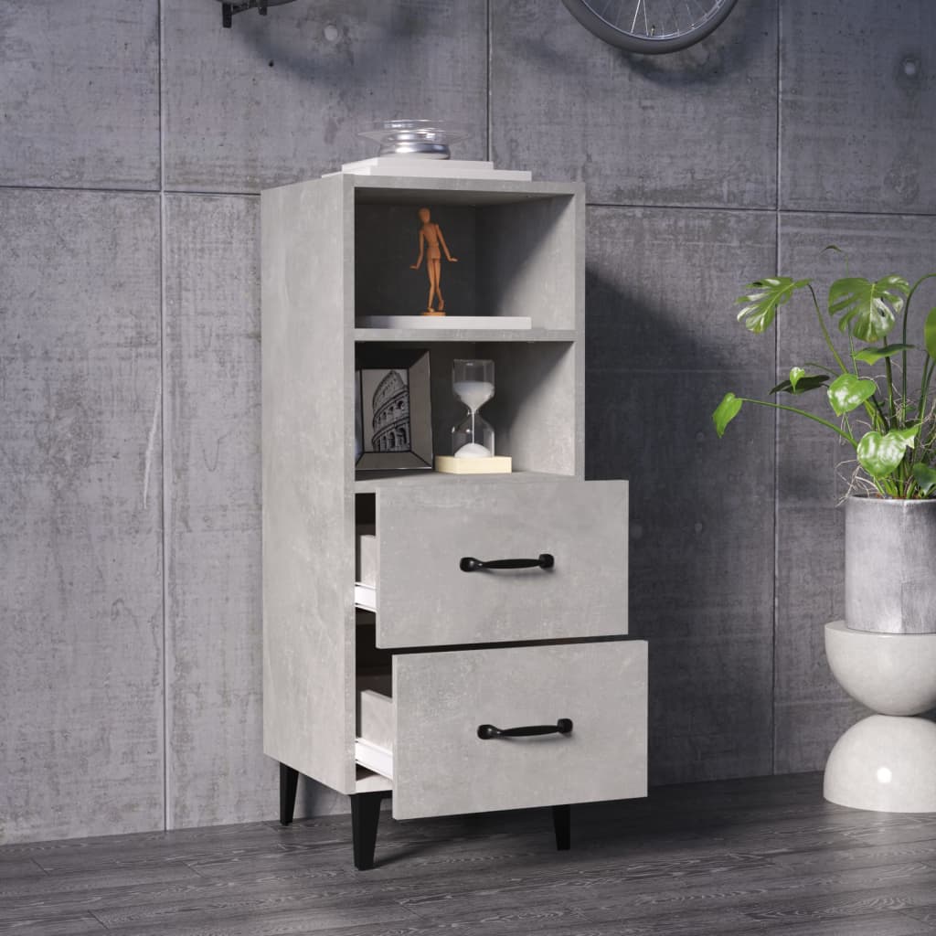 Credenza Grigio Cemento 34,5x34x90 cm in Legno Multistrato - homemem39