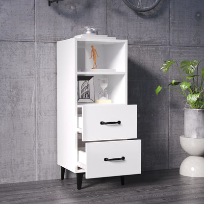 Credenza 34,5x34x90 cm in Legno Multistrato Bianco Lucido - homemem39