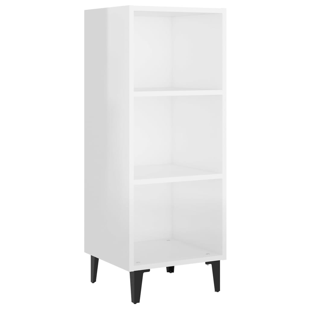 Credenza 34,5x34x90 cm in Legno Multistrato Bianco Lucido - homemem39