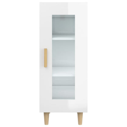 Credenza Bianco Lucido 34,5x34x90 cm in Legno Multistrato - homemem39