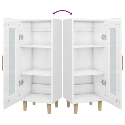 Credenza Bianco Lucido 34,5x34x90 cm in Legno Multistrato - homemem39