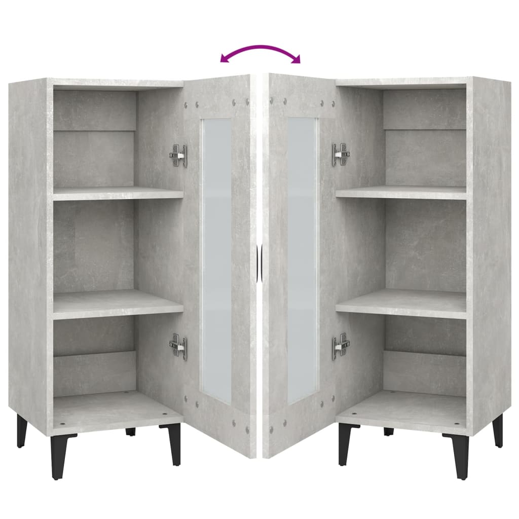 Credenza Grigio Cemento 34,5x34x90 cm in Legno Multistrato - homemem39