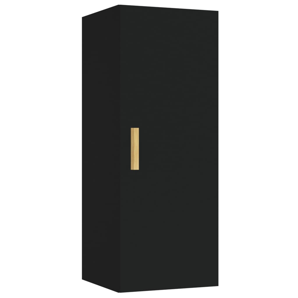 Armadietto a Muro Nero 34,5x34x90 cm in Legno Multistrato - homemem39