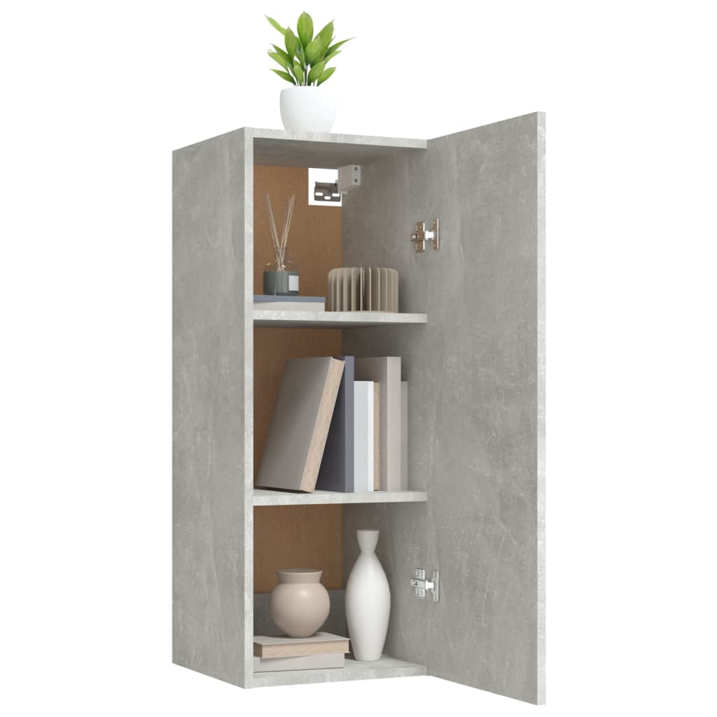 Armadietto a Muro Grigio Cemento 34,5x34x90cm Legno Multistrato - homemem39