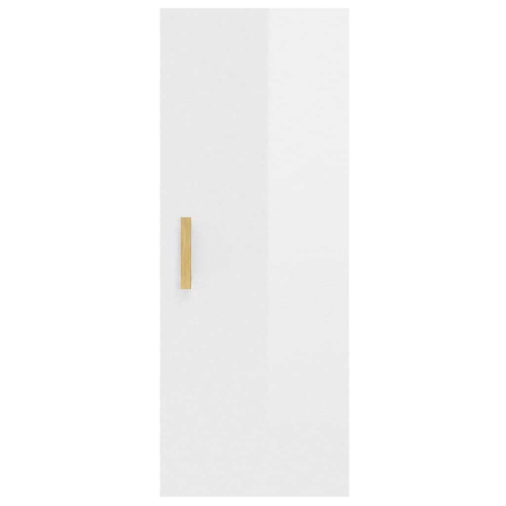 vidaXL Mobile Parete Bianco Lucido 34,5x34x90 cm in Legno Multistrato - homemem39