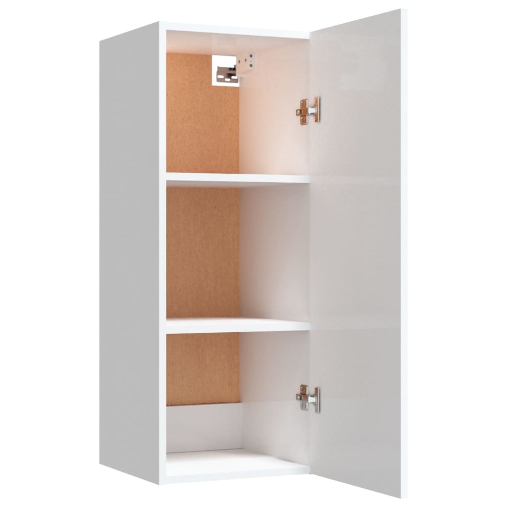 vidaXL Mobile Parete Bianco Lucido 34,5x34x90 cm in Legno Multistrato - homemem39