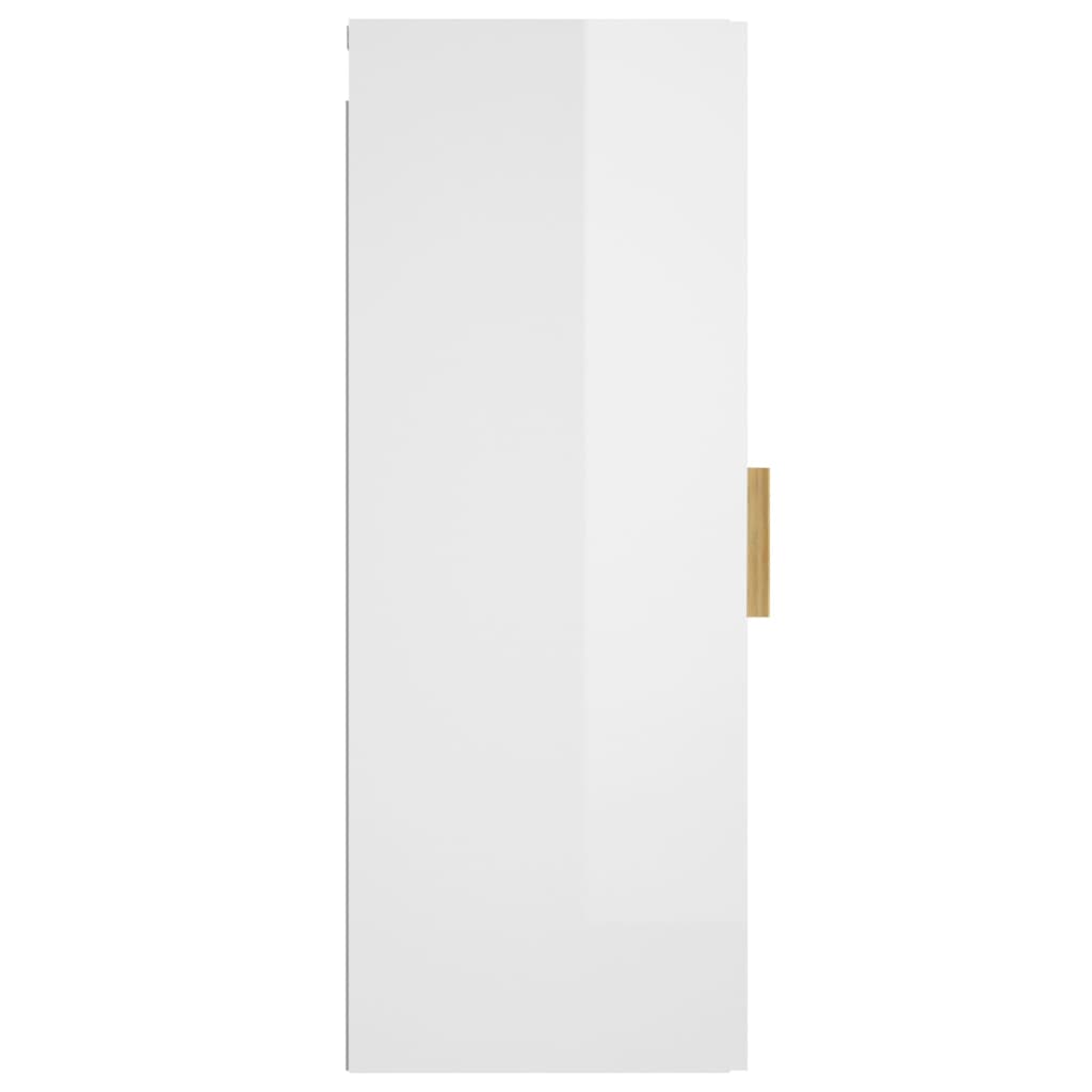 vidaXL Mobile Parete Bianco Lucido 34,5x34x90 cm in Legno Multistrato - homemem39