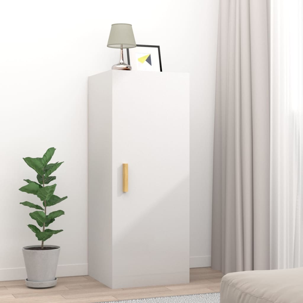 vidaXL Mobile Parete Bianco Lucido 34,5x34x90 cm in Legno Multistrato - homemem39