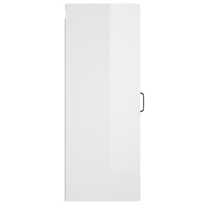Mobile Parete Bianco Lucido 34,5x34x90 cm in Legno Multistrato - homemem39