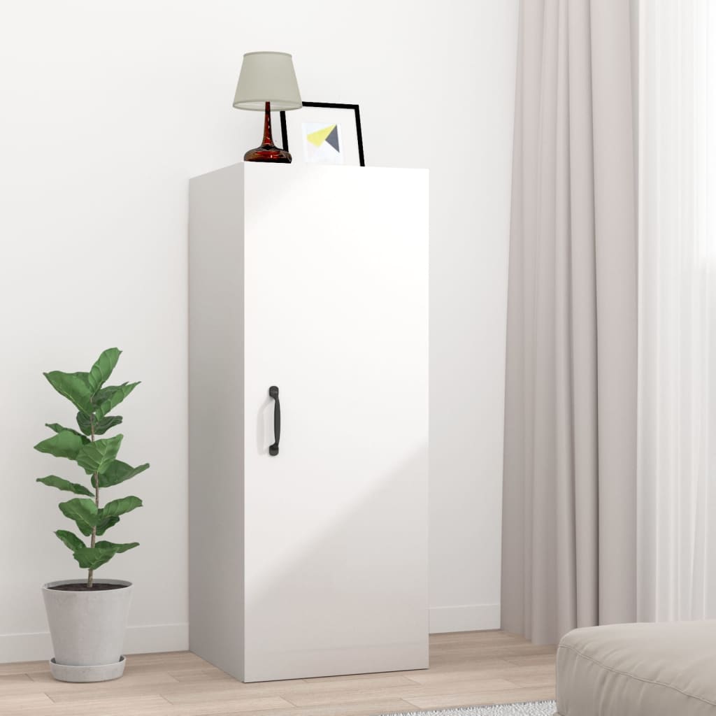 Mobile Parete Bianco Lucido 34,5x34x90 cm in Legno Multistrato - homemem39