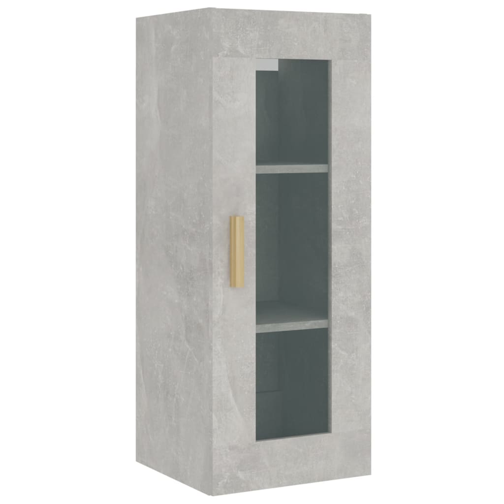 Armadietto Pensile a Parete Grigio Cemento 34,5x34x90 cm - homemem39