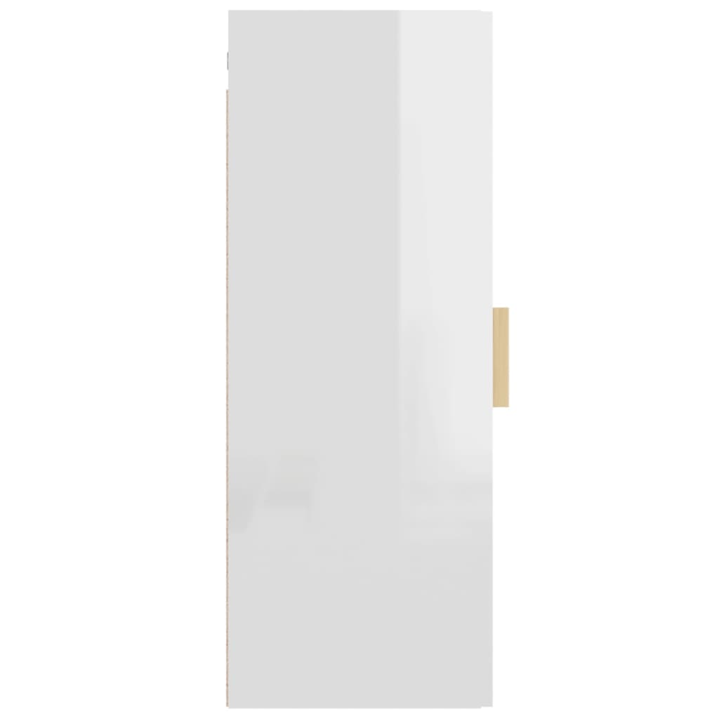 Armadietto Pensile a Parete Bianco Lucido 34,5x34x90 cm - homemem39
