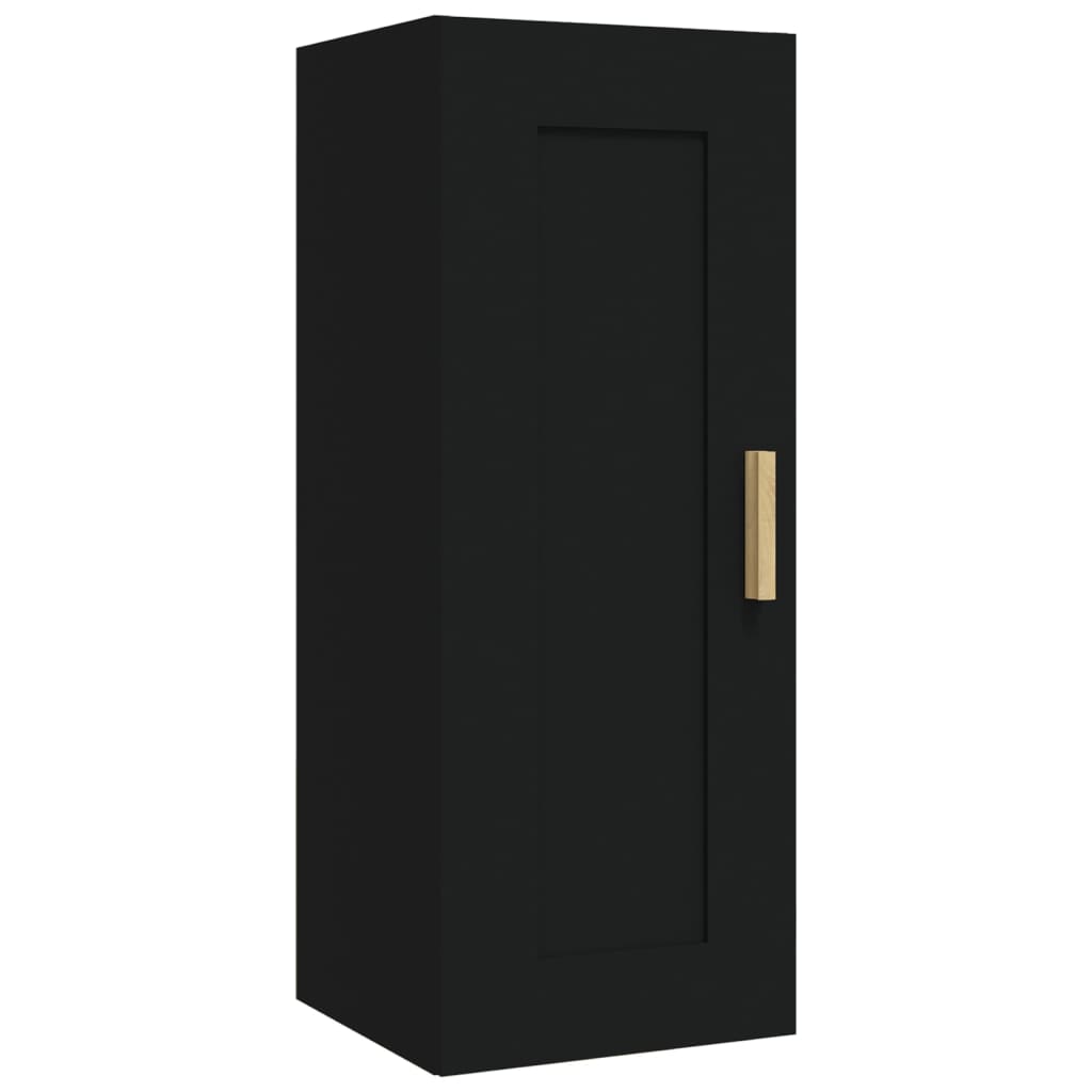 Armadietto a Muro Nero 35x34x90 cm in Legno Multistrato - homemem39