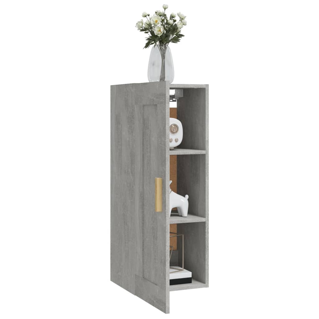 Armadietto a Muro Grigio Cemento 35x34x90 cm Legno Multistrato - homemem39