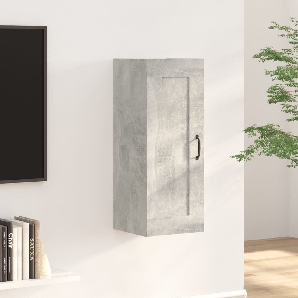 Mobile Pensile Grigio Cemento 35x34x90 cm in Legno Multistrato - homemem39