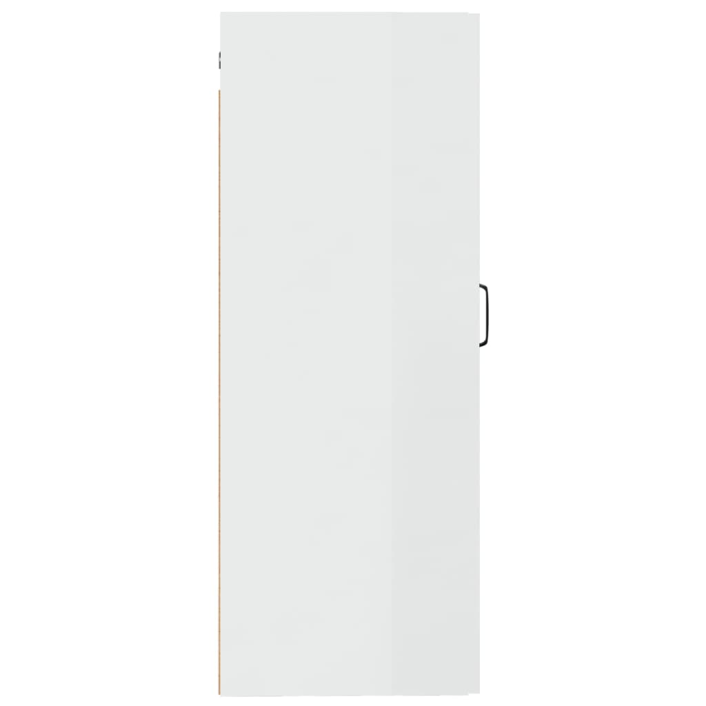 Mobile Pensile Bianco Lucido 35x34x90 cm in Legno Multistrato - homemem39