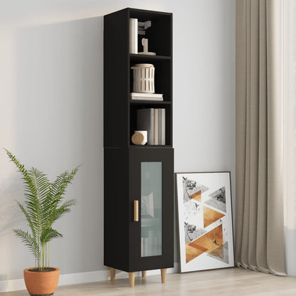 Armadietto a Muro Nero 34,5x32,5x90 cm in Legno Multistrato - homemem39