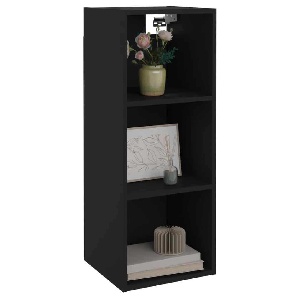 Armadietto a Muro Nero 34,5x32,5x90 cm in Legno Multistrato - homemem39