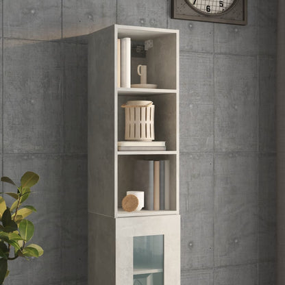 Armadietto Muro Grigio Cemento 34,5x32,5x90cm Legno Multistrato - homemem39