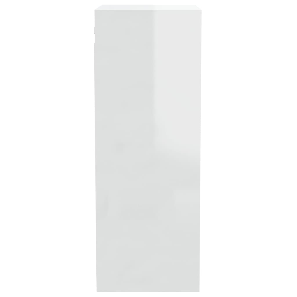 Mobile a Parete Bianco Lucido 34,5x32,5x90 cm Legno Multistrato - homemem39