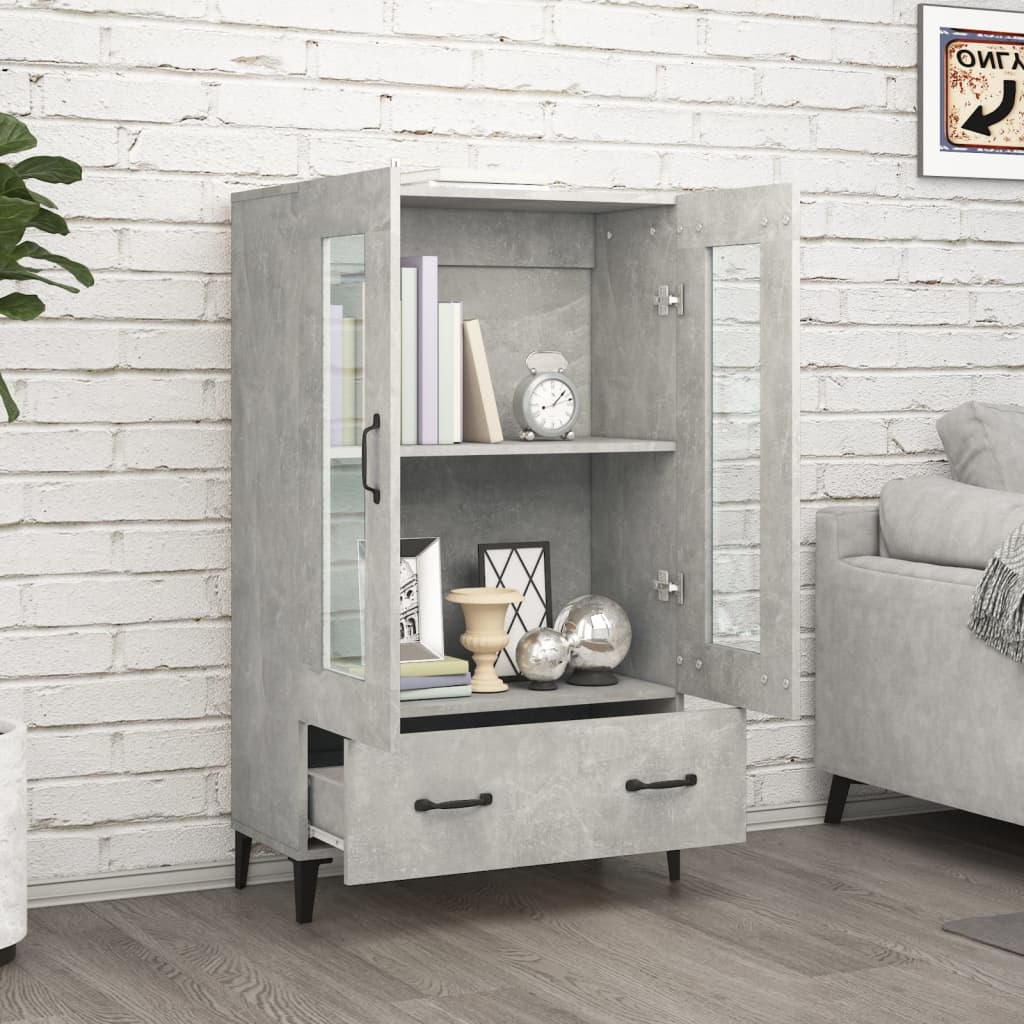 Credenza Grigio Cemento 70x31x115 cm in Legno Multistrato - homemem39