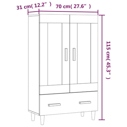 Credenza Bianca 70x31x115 cm in Legno Ingegnerizzato - homemem39