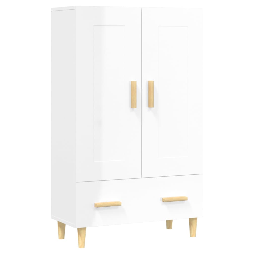 Credenza Bianco Lucido 70x31x115 cm in Legno Multistrato - homemem39