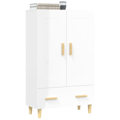 Credenza Bianco Lucido 70x31x115 cm in Legno Multistrato - homemem39