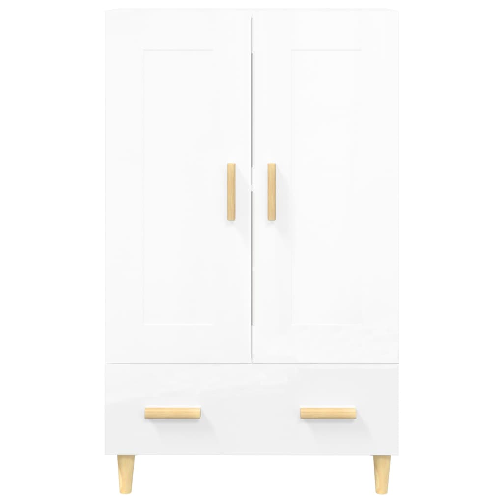 Credenza Bianco Lucido 70x31x115 cm in Legno Multistrato - homemem39