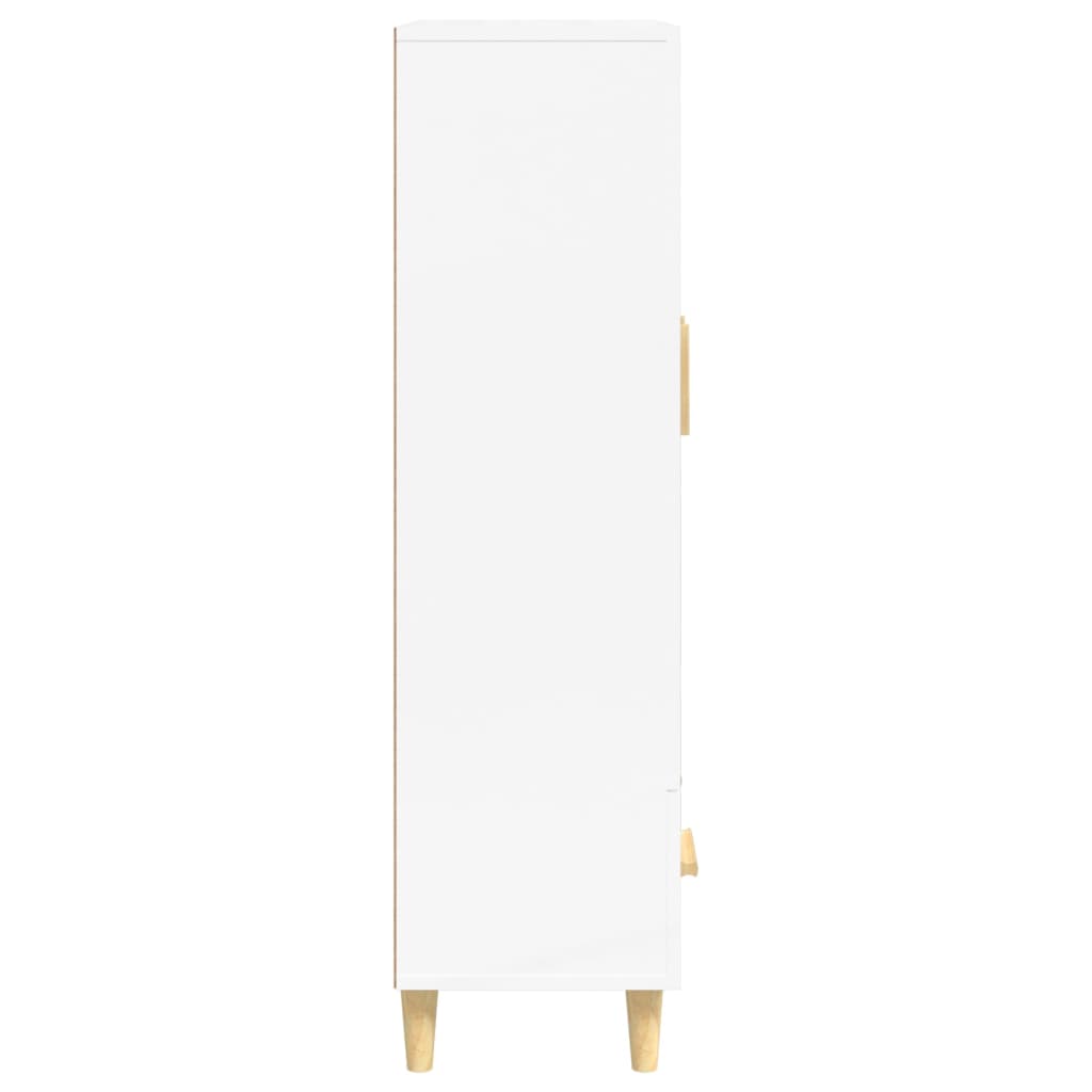 Credenza Bianco Lucido 70x31x115 cm in Legno Multistrato - homemem39