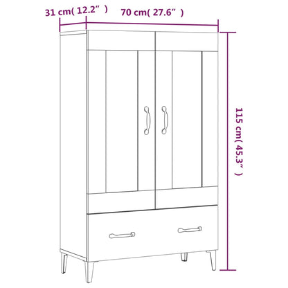 Credenza Bianca 70x31x115 cm in Legno Ingegnerizzato - homemem39