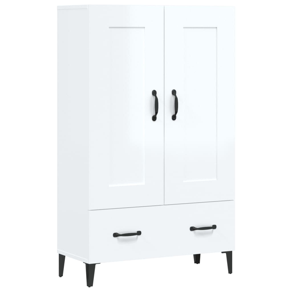 Credenza Bianco Lucido 70x31x115 cm in Legno Multistrato - homemem39