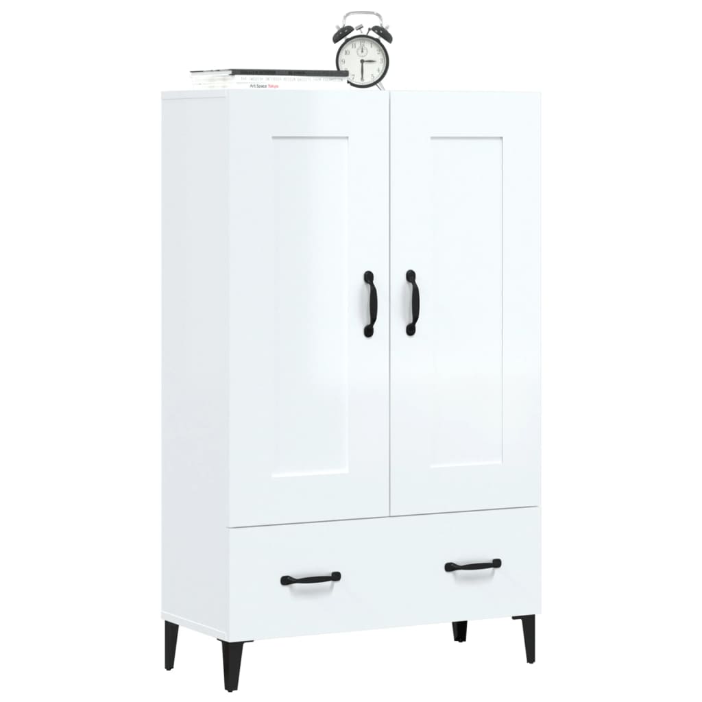 Credenza Bianco Lucido 70x31x115 cm in Legno Multistrato - homemem39