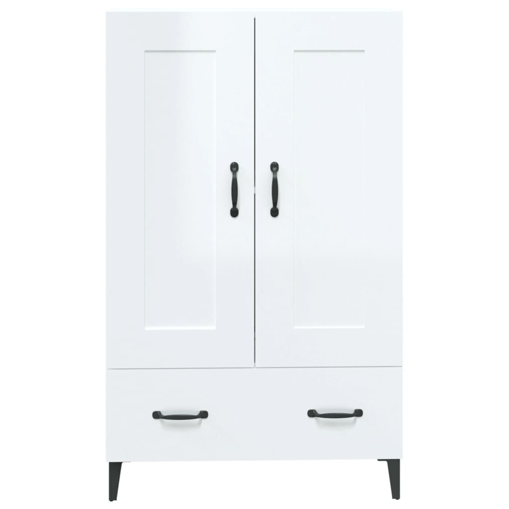 Credenza Bianco Lucido 70x31x115 cm in Legno Multistrato - homemem39