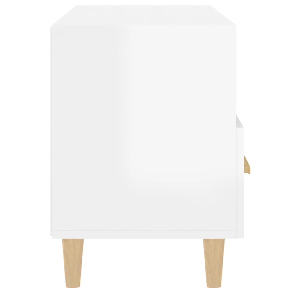 Mobile Porta TV Bianco Lucido 80x36x50 cm in Legno Multistrato - homemem39