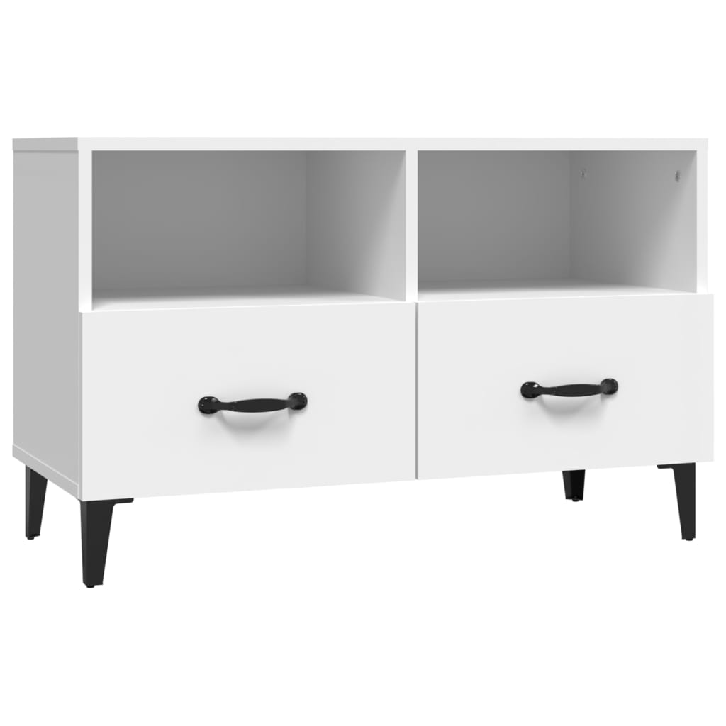 Mobile Porta TV Bianco 80x36x50 cm in Legno Multistrato - homemem39