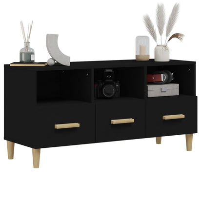 Mobile Porta TV Nero 102x36x50 cm in Legno Multistrato - homemem39