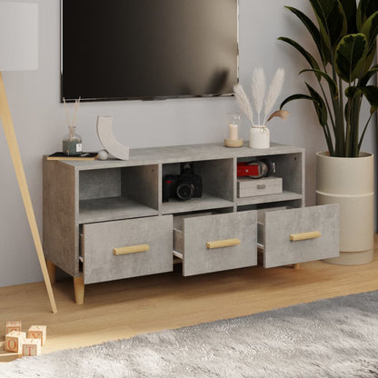 Mobile Porta TV Grigio Cemento 102x36x50cm in Legno Multistrato - homemem39