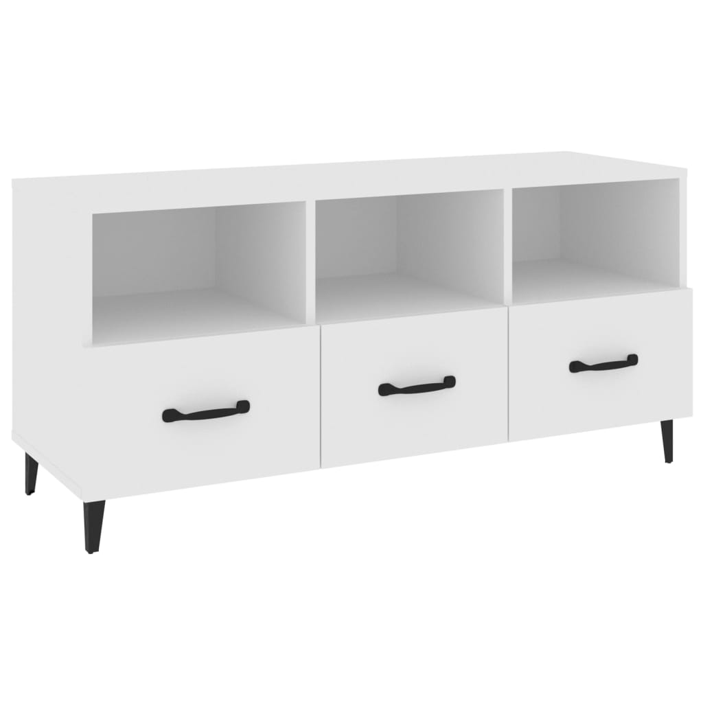 Mobile Porta TV Bianco 102x35x50 cm in Legno Multistrato - homemem39