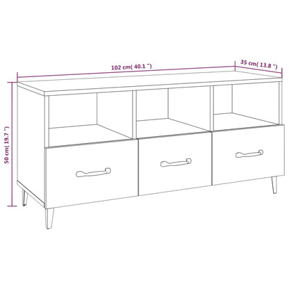 Mobile Porta TV Bianco 102x35x50 cm in Legno Multistrato - homemem39